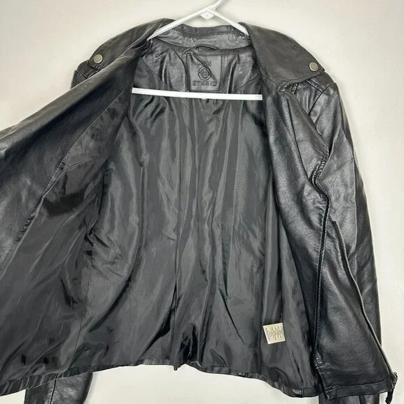 Max Studio Black Faux Leather Moto Jacket - Picture 5 of 10